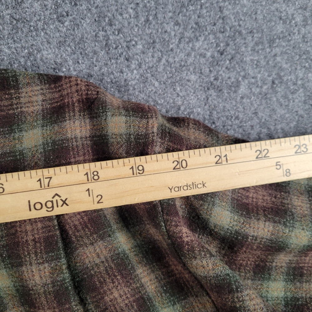 Pendleton Outdoor Shirt Mens XL Green Brown Plaid Washable Wool Button Up - Picture 8 of 9